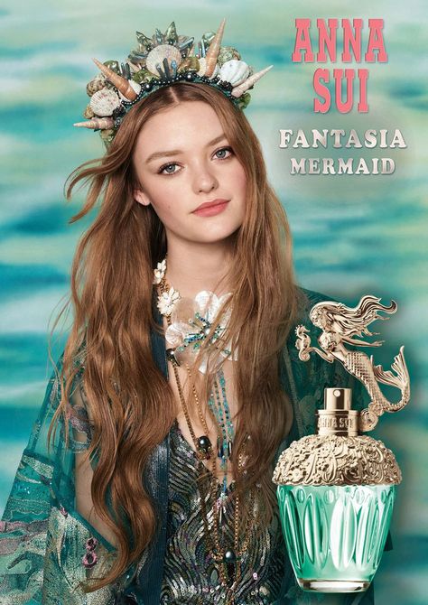 Anna Sui Fantasia Mermaid Fragrance Spring 2019 (Anna Sui) Anna Sui Fantasia, Anna Sui Perfume, Mermaid Perfume, Willow Hand, Scandinavian Eclectic, Fragrance Campaign, Fragrance Ad, Perfume Ad, Mermaid Dreams