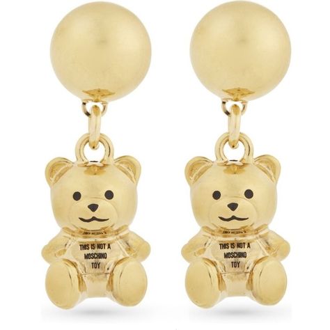 Bear earrings (€460) ❤ liked on Polyvore featuring jewelry, earrings, gold, gold jewelry, yellow gold earrings, yellow gold jewelry, pandora jewelry and womens jewellery