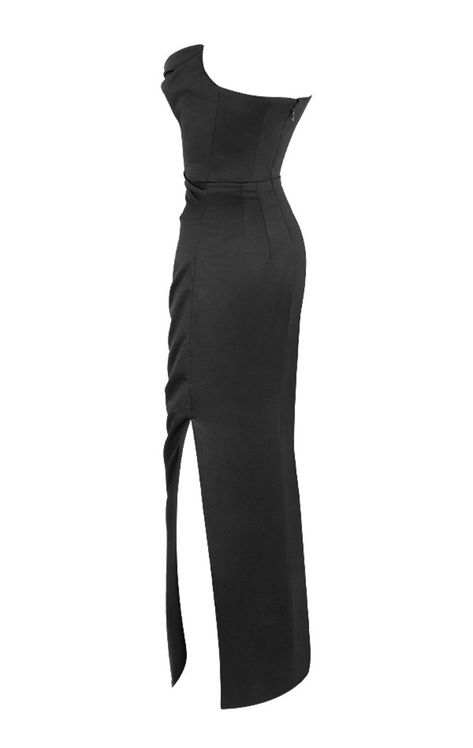 Clothing : Maxi Dresses : 'Adrienne' Black Satin Strapless Corset Maxi Max Dresses, Feminine Luxury, Skirt Draping, Max Dress, Duchess Satin, Strapless Corset, House Of Cb, Stretch Satin, Black Satin