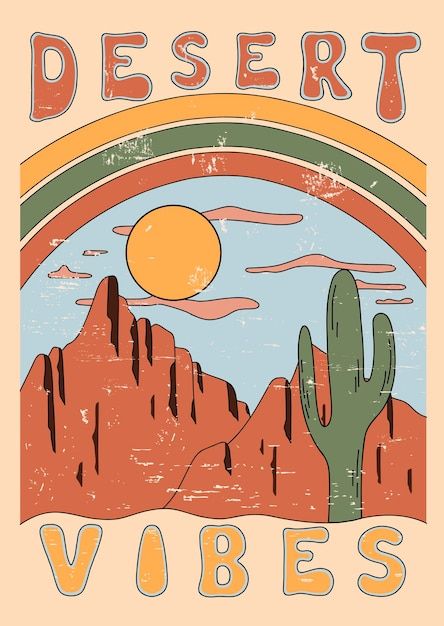 Arizona desert vibes sunset. graphic pri... | Premium Vector #Freepik #vector #arizona #retro-sunset #sunrise #west Desert Graphic Design, Country Graphic Design, Western Collage, T Shirt Poster, Desert Graphic, Clothing Design Ideas, Retro Cowgirl, Sunset Graphic, Arizona Sunset