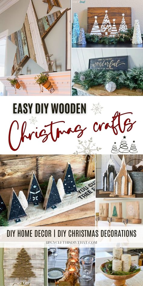 Dazzle your friends and family this festive season with 24 enchanting wooden Christmas crafts that will transform your home into a cozy holiday paradise. Expertly crafted with an eye for detail, our DIY Christmas wood craft ideas are perfect for those looking to add a dash of charm to their Christmas decor. Don't miss out on this creative journey - check them out now! Wooden Craft Projects Diy Ideas, Pallet Crafts Diy Home Decor, Super Saturday Christmas Crafts, Wood Scraps Christmas Crafts, Wood Christmas Diy Decor, Diy Christmas Plaques Wooden Signs, Fall Wooden Decor Diy, Wood Projects For Gifts Easy Diy, Christmas Crafts To Make With A Group