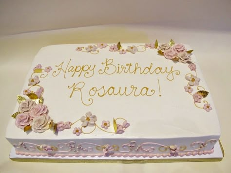 Golden Chardonnay Rosaura | Creative Cakes Bakery - Tinley Park IL | Flickr Rose Gold Sheet Cake Birthday, Pink And Gold Sheet Cake, Bridal Shower Sheet Cake Ideas, Gold Sheet Cake, Elegant Sheet Cake Designs, Butterfly Baby Shower Cake, Full Sheet Cake, Gold And White Cake, Wedding Sheet Cakes