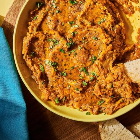 Zaalouk (Moroccan Eggplant Salad) | America's Test Kitchen Recipe Moroccan Eggplant, Eggplant Salad, Eggplant Dip, Kitchen Logo, Meatless Main Dishes, America's Test Kitchen Recipes, Amazing Appetizers, Kitchen Recipe, America's Test Kitchen