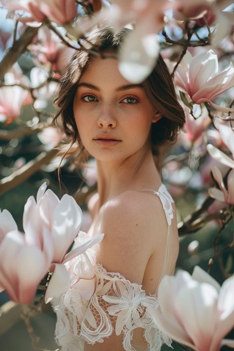 Elegant Garden Photoshoot, Nature Headshots, Rose Garden Photoshoot, Floral Photoshoot Ideas, Rosé Model, Spring Portraits, Beautiful Photoshoot Ideas, Nature Photoshoot, Ethereal Aesthetic