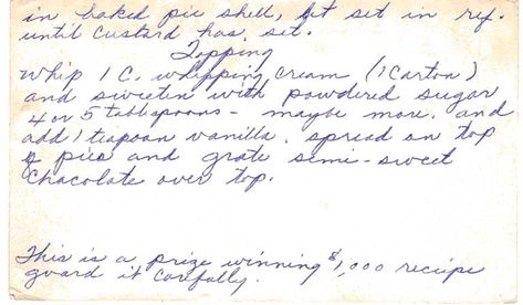 Threads and traces: Thanksgiving recipe: Texas cream pie Texas Cream Pie, Mincemeat Pie, Cranberry Relish, Boston Cream Pie, Boston Cream, Vanilla Perfume, Cornbread Dressing, Pie Shell, Glazed Carrots