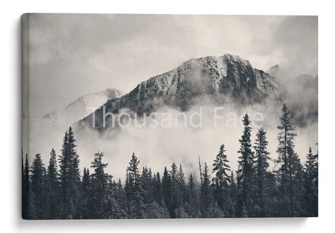 Banff National Park Canvas Foggy Mountains Forest Wall Art Picture https://www.amazon.co.uk/dp/B07VCYR7QL?ref=myi_title_dpHome Decor Giclee Smokey Forest, Foggy Mountains, Scenery Photos, Bathroom Decor Sets, Misty Forest, Curtain Bathroom, Black Tree, Marmont Hill, Shower Curtain Decor