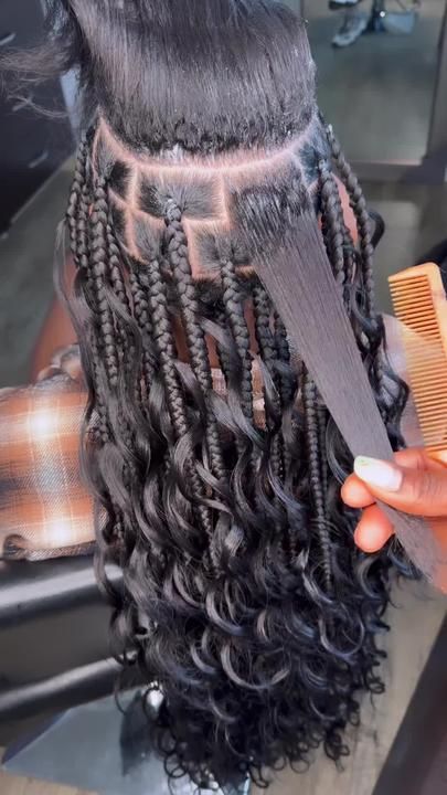 Bohemian Cornrows, Bohemian Braids Natural Hair, Bohemian Braids Hairstyles, Braids Tiktok, Braids Bohemian, Bohemian Braided Hair, Short Natural Curls, Braids Natural Hair, Wave Hairstyles