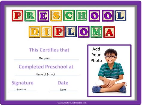 Google search:  free printable preschool certificate Preschool Diploma Printable Free, Preschool Certificate, School Award Certificates, Prek Worksheets, Preschool Certificates, Kindergarten Diploma, Prek Graduation, Preschool Diploma, Graduation Poems