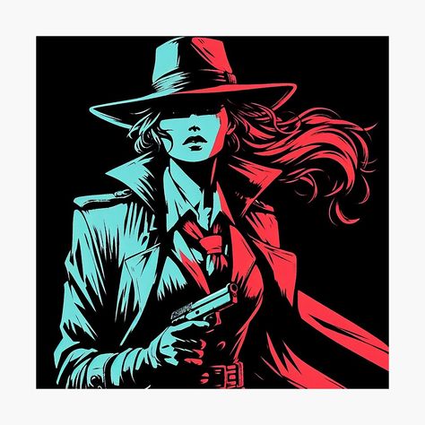 Get my art printed on awesome products. Support me at Redbubble #RBandME: https://www.redbubble.com/i/photographic-print/Private-Detective-Woman-neo-noir-neon-by-RESToRAPTOR/157916878.6Q0TX?asc=u Neo Noir Aesthetic, Detective Woman, Detective Noir, Streets Of Fire, Noir Aesthetic, Noir Detective, Gangs Of New York, Female Detective, Noir Art