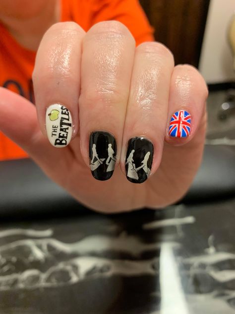 Beatles Nails, Music Nails, Rock Nails, Band Nails, Kiss Nails, Cool Nail Designs, Metal Music, Funky Nails, Short Nails