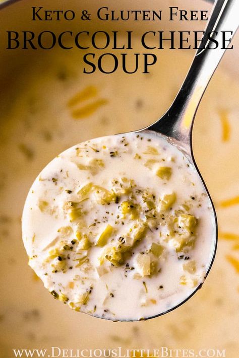 Broccoli Cheese Soup just got a makeover. Now this favorite soup recipe is just as delicious but with far less carbs. In fact, there is only 11 carbs per serving and it's gluten free. Have a hot bowl of creamy Keto Broccoli Cheese Soup on your table in just 30 minutes with this easy one-pot recipe. | #broccolicheesesoup #broccolicheddarsoup #ketosoup #keto #glutenfree #glutenfreesoup Soup Low Carb, Cream Based Soups, Keto Broccoli Cheese Soup, Keto Broccoli, Homemade Soup Recipe, Best Soup Recipes, Broccoli Cheese Soup, Low Carb Soup, Broccoli Cheese