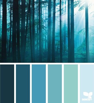 Forest blues palette (stick within these shades of blue) Hue Color, Color Palate, Design Seeds, Colour Board, Blue House, Ideas Kitchen, Blue Design, Colour Schemes, Color Pallets