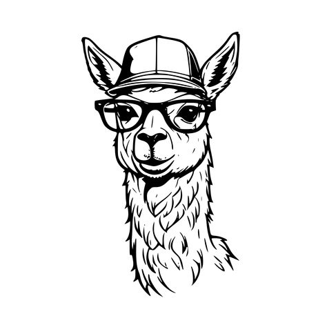 Check this out on SVG.io Llama Silhouette, Jaguar Svg File, Lama Svg Free, Llama Svg Free Cricut, Llama With Hats, Llama Face, Wearing A Hat, Free Svg Cut Files, Simple Shapes