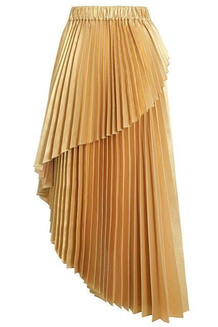 Skirt dresses ideas Long Gold Skirt, Fan Skirt, Gold Metallic Skirt, Gold Pleated Skirt, Pleats Fashion, Long Brown Skirt, Brown Pleated Skirt, Brown Maxi Skirts, Long Wrap Skirt