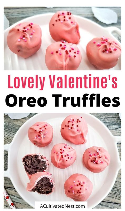 Oreo Ball, Xmas Goodies, Oreo Truffles Recipe, Valentine Recipes, Pink Desserts, Jello Shot, Truffles Recipe, Oreo Balls, Oreo Truffles