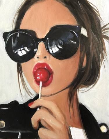 Maria Folger | Saatchi Art Pin Up Drawings, Pop Art Images, Pop Art Women, Oil Painting Tutorial, Portraiture Painting, Women Painting, Girly Wall Art, Beauty Art Drawings, Dope Cartoon Art