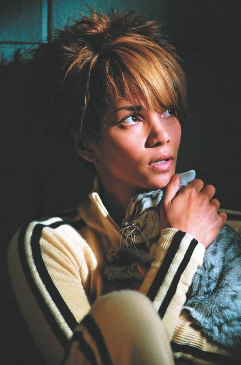 Halle Berry Warner Bros./DC Comics/The Kobal Collection at Art Resource, NY Catwoman Hairstyle, Halle Berry Haircut, Halle Berry Catwoman, Catwoman Halle Berry, Catwoman 2004, Hally Berry, Freddy Mercury, Cat Woman, Athletic Hairstyles