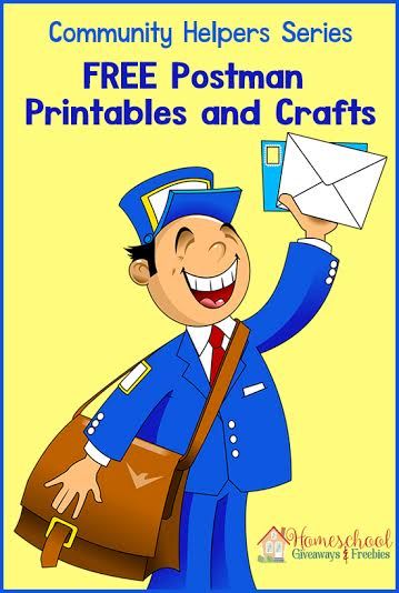 Community Helper Series: Postman Printables and Crafts Neighborhood Helpers Preschool, Postman Craft Preschool, Free Post Office Printables, Free Post Office Play Printables, Mail Carrier Crafts Preschool, Mail Preschool Activities, Post Office Dramatic Play Free Printable, Mailman Crafts Preschool, Community Helpers Mailman