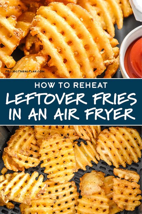 Stop tossing leftover fries! Make any kind of leftover fries (french, wedge, waffle) even better the next day in just 5 minutes with no added oil! Here's How to Reheat Fries in an Air Fryer! #airfryer #leftoverfries Fries In Air Fryer, Sweet Potato Waffles, Cooks Air Fryer, Waffle Fries, Air Fryer Oven Recipes, Air Fry Recipes, Air Fryer Dinner Recipes, Air Fryer Recipes Easy, Air Fryer Recipes Healthy