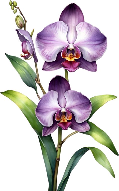 Orchid Flower Watercolor, Orchid Reference Photo, Orchid Illustration Drawing, Orkidea Flower, Draw Orchid, Flora Drawings, Drawing Orchids, Orchid Flower Drawing, Orchid Sketch