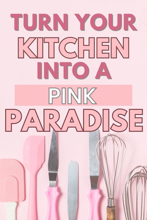 pink kitchen accessories Feminine Kitchen Decor, Pink And Green Kitchen Decor, Pink Kitchen Decor Ideas, Kitchen Aesthetic Pink, Pink Farmhouse Decor, Pink And Blue Kitchen, Pink Kitchen Aesthetic, Pink Kitchen Accessories, Pink Kitchen Utensils