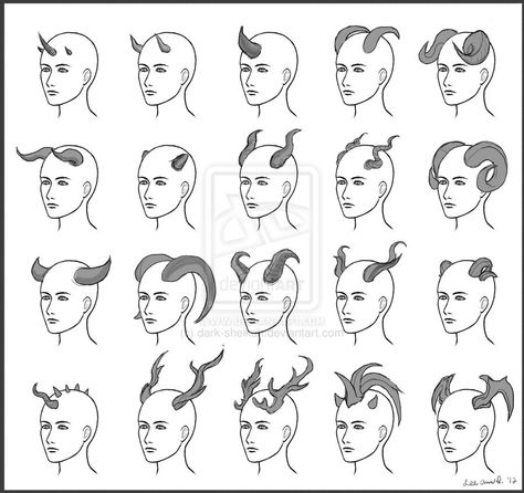 Different horn styles Horns Drawing References, Horns Drawing, Face Sketching, Skitse Bog, 얼굴 드로잉, Concept Art Drawing, Drawing Tips, Drawing Techniques, Art Reference Photos