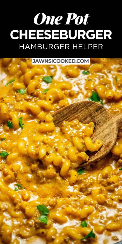 This Homemade Hamburger Helper Cheeseburger Macaroni recipe is way better than the boxed version, and just as easy to make! Ready in just 30 minutes, and loaded with lots of real cheddar cheese! Cheeseburger Macaroni Hamburger Helper, Homemade Hamburger Helper Cheeseburger, Hamburger Helper Cheeseburger Macaroni, Homemade Cheeseburger Macaroni, Cheeseburger Hamburger Helper, Macaroni Hamburger, Hamburger Helper Cheeseburger, Cheeseburger Macaroni, Homemade Cheeseburgers