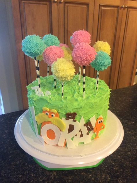 Lorax cake Lorax Cake Pops, Lorax Birthday Cake, Lorax Birthday Party, Lorax Cake, Lorax Birthday, Lorax Party, Honey House, Impressive Desserts, Scrumptious Food