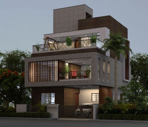 Ultra Modern Homes, House With Balcony, Story Building, Indian Home Design, Modern Exterior House Designs, Duplex House Design, Modern Bungalow, Indian Homes, Bungalow House Design