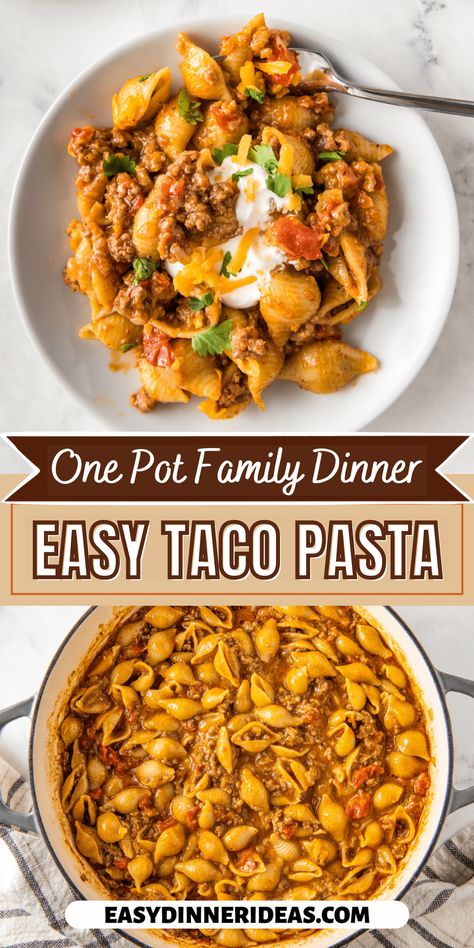 Easy Taco Pasta, Cheesy Taco Pasta, Taco Pasta Recipes, Ground Beef Taco, Recipes Ground Beef, Beef Pasta Recipes, Ground Beef Pasta, Taco Pasta, Beef Pasta