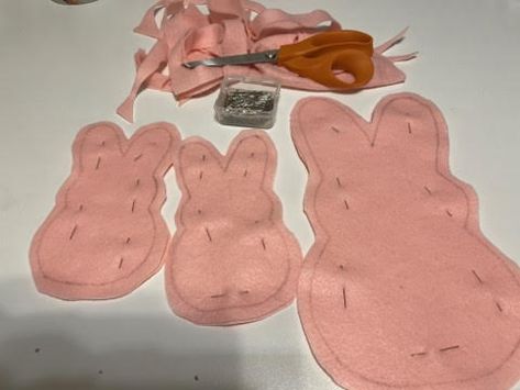 Peep Sewing Pattern Free, Peeps Template, Fleece Bunny, Crafty Decorator, Bunny Peeps, Fabric Bunny, Marshmallow Peeps, Sewing Machine Thread, Sewing Templates