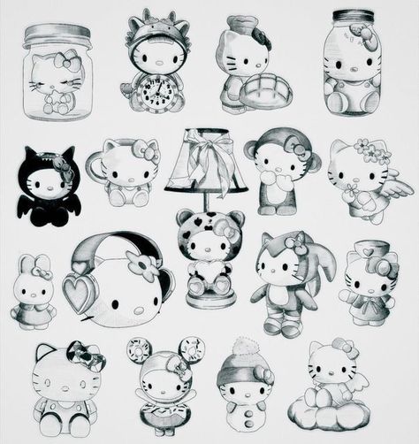 Hello Kitty Tattoo Flash, Warlock Tattoo, Hello Kitty Tattoo, Kitty Tattoos, Kitty Tattoo, Hello Kitty Tattoos, Cute Tats, Cute Tiny Tattoos, Tattoo Portfolio