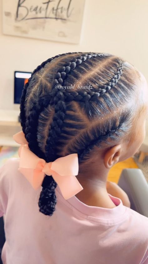 - Check more at https://howcandothis.com/hairstyleideas/107299/ Braid Hairstyles For Little Black Girls Easy, Simple Kid Braid Styles, Pink Lemon Hair Bundles, Kid Friendly Hairstyles Black, Easy Kids Braided Hairstyles, Braids For Girls Hair Black, Kids Straight Back Braids, Mixed Girl Braids Hairstyles, Girls Cornrow Hairstyles For Kids