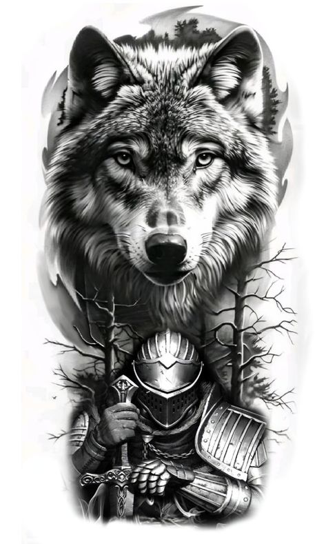 Polynesian Leg Tattoo, Unique Animal Tattoos, The Godfather Poster, Gladiator Tattoo, Around Arm Tattoo, Patriotic Tattoos, Wolf Tattoo Sleeve, Wolf Warriors, Half Sleeve Tattoos For Guys