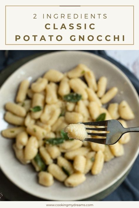 This classic gnocchi recipe is exactly how my grandma taught me. They are soft, pillowy, melt-in-your-mouth delicious and they're only 2 ingredients (no eggs so they're suitable for vegans)! They can be served with any sauce: try them with the classic butter and sage or with your favorite sauce. Potato Gnocchi Recipes, Zucchini Flowers, Gnocchi Recipe, Making Gnocchi, Infused Butter, Homemade Gnocchi, Potato Gnocchi, Best Butter, Gnocchi Recipes