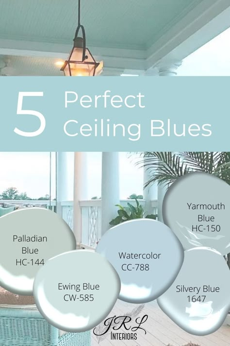 Ceiling Paint Colors, Coastal Paint Colors, Palladian Blue, Coastal Paint, Beach House Colors, Haint Blue, Blue Ceilings, Cool Wood Projects, House Color Palettes