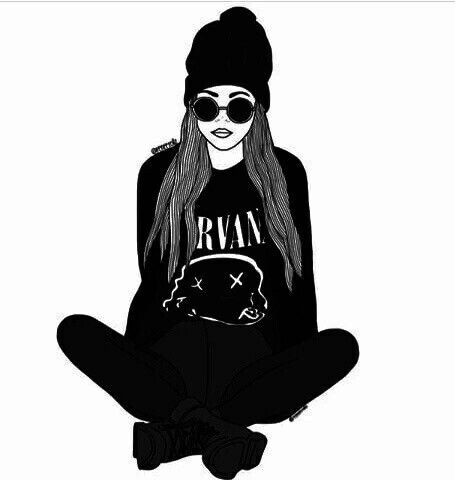 Tumblr Outline, Tumblr Drawings, Girly M, Black And White Girl, Tumblr Art, Wallpaper Tumblr, Girly Drawings, Outline Drawings, Black And White Drawing