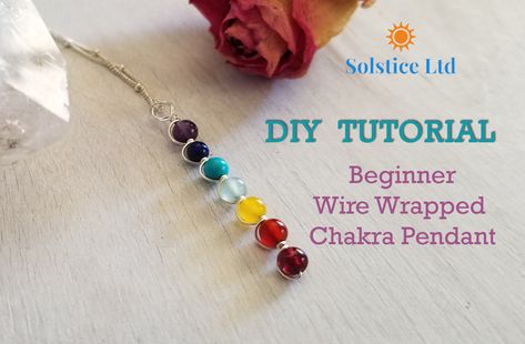 If you are interested in jewelry making, please watch my video on how to create my Chakra necklace. I will outline the tools you need and teach you step by step instructions on how to wire wrap. #diy #diyjewelry #doityourself Chakra Necklace Tutorial, Chakra Diy Crafts, Spiritual Jewelry Diy, Chakra Necklace Diy, Chakra Crafts Diy, Chakra Jewelry Diy, Chakra Crafts, Chakra Bracelet Diy, Holistic Jewelry