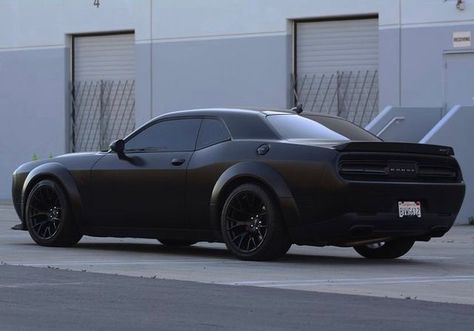 Black Dodge Challenger Aesthetic, Challenger Aesthetic, Matte Black Dodge Challenger, Dodge Challenger Aesthetic, Black Dodge Challenger, Blacked Out Cars, Dodge Challenger Black, Dream Cars Bmw, Dodge Srt