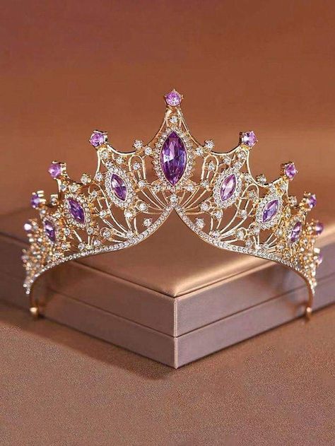 Quince Tiaras Purple, Quince Crowns, Quince Crown, Purple Quince, Purple Crown, Tiara Headpieces, Quinceanera Planning, Princess Jewelry, Pretty Quinceanera Dresses