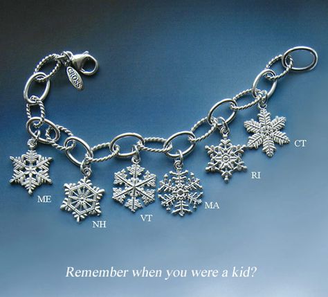 New England Snowflake Bracelet - Cross Jewelers Dental Jewelry, Snowflake Bracelet, Snowflake Jewelry, Fancy Accessories, Pretty Jewelry Necklaces, Winter Earrings, Winter Jewelry, Bangles Jewelry Designs, Diamond Jewelry Designs