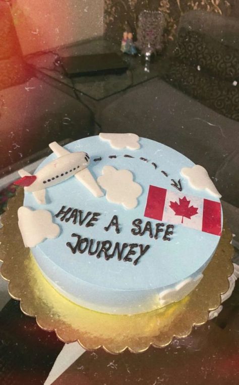 Happy Journey Gift Ideas, Have A Safe Journey Cake Canada, Gift For Best Friend Going Abroad, Journey Cake Design, Have A Safe Journey Cake, Safe Journey Cake, Happy Journey Cake, Journey Cake, Have A Safe Journey