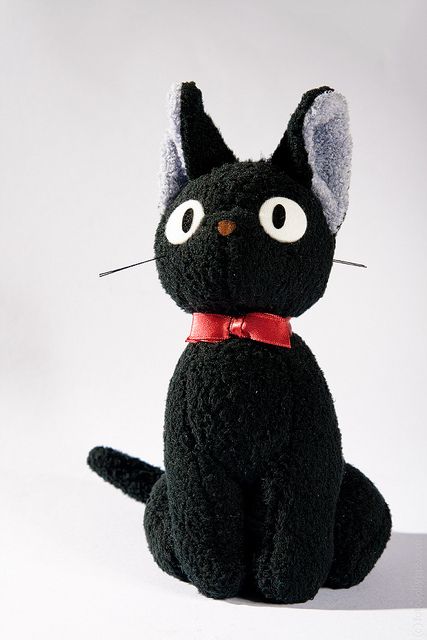 Jiji / Kiki's Delivery Service plush toy by Max Mayorov Kiki's Delivery Service Plush, Jiji Kiki's Delivery Service, Kiki Delivery, Amy Pond, Kiki's Delivery Service, Kawaii Plush, A Black Cat, Kawaii Plushies, Collage Poster