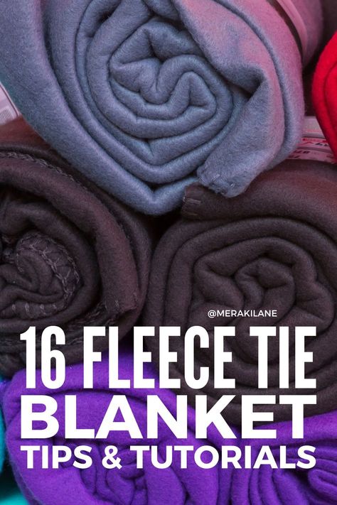 How to Make Fleece Tie Blankets | A fleece tie blanket is a simple and cozy DIY blanket made by tying together two layers of fleece fabric. Since they’re so easy to make, they're a great kids craft, with ideas for all ages and skill levels. They also double as an easy homemade gift kids can make for teachers, grandparents, and everyone in between. But how do you make fleece tie blankets? This post has everything you need to know, including 16 beginner tips and step by step tutorials. Fleece Gift Ideas, Fleece Tie Blankets Size, Tying Fleece Blankets, How To Tie Blanket, Two Sided Blanket Diy, Fleece No Sew Blanket, Make Blankets Diy, Felt Tie Blanket, How To Make A Fleece Tie Blanket