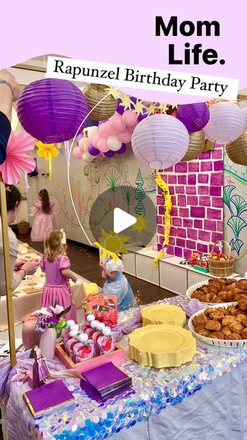 Erin Phraner on Instagram: "Some of you followed my party-prep for our daughter’s Tangled-themed 3rd birthday 💕👑 watch till the end to catch all the DIY inspiration that went into creating her sweet little celebration…   Party space and enchanting craft via @lemeraviglieart and the most magical @treasuretrunktheatre adventure with @rachelbrudner made the morning sparkle with fairy-tale charm ✨  Other details:  Venue & Lantern Craft: @lemeraviglieart  Party Activity: @treasuretrunktheatre  Cake Pops: @thechocolateroombrooklyn  Sun Plates: @amazon  Rapunzel Dress: @taylorjoelledesigns   I hope Chloe felt transported to the kingdom of Corona with endless birthday magic 🥰💜 Share this reel with any fellow Rapunzel enthusiasts in need of party inspiration for their little princesses! 🎈✨ #Ra Rapunzel Birthday Party Decorations Diy, Tangled Birthday Party Decorations, Tangled Theme Party, Rapunzel Party Ideas, Rapunzel Themed Birthday Party, Plates Amazon, Tangled Birthday Party Ideas, Kids Party Desserts, Rapunzel Birthday Cake