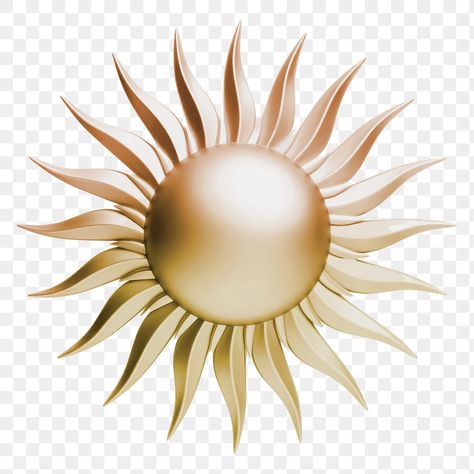 Sun Png, Sun Icon, Golden Sun, Gold Sun, Cut Out Design, Backgrounds Free, 3d Rendering, Free Png, Design Element