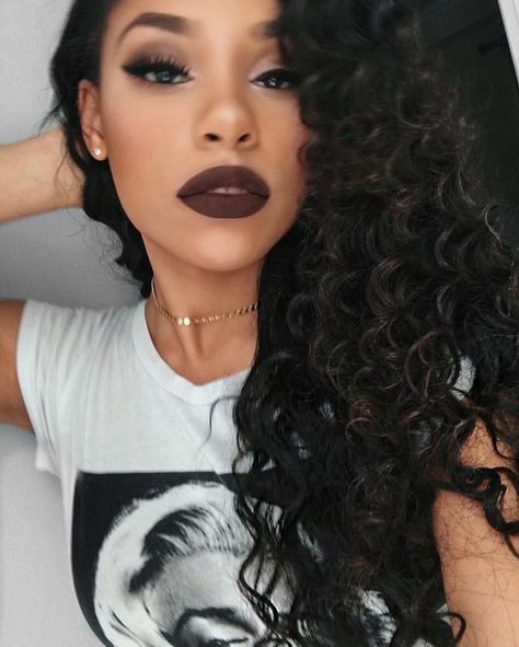 Dark Brown Lipstick, Dark Lipstick Colors, Lipstick Looks, Makeup Cantik, Dark Lipstick, Brown Lipstick, Hair Supplies, Cheap Human Hair, Taylor Momsen