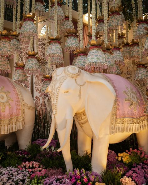 A regal setup with life-sized elephant figures in shades of white and pink welcomes guests in style. The cascading florals add a touch of elegance to this traditional yet contemporary decor. Perfect for creating a grand first impression, this setup speaks of luxury. The entrance is a statement of grandeur and beauty. “Angan” For The Dalmia’s Photography - @uditchetalphotography Decor and design - @abhinavbhagatevents Lighting & Technicals-@lightingbytechnocraft Rentals - @houseoffurniture97... Shades Of White, First Impression, Contemporary Decor, Funny Laugh, Beautiful Decor, Event Planning, Entrance, Wedding Decorations, Elephant