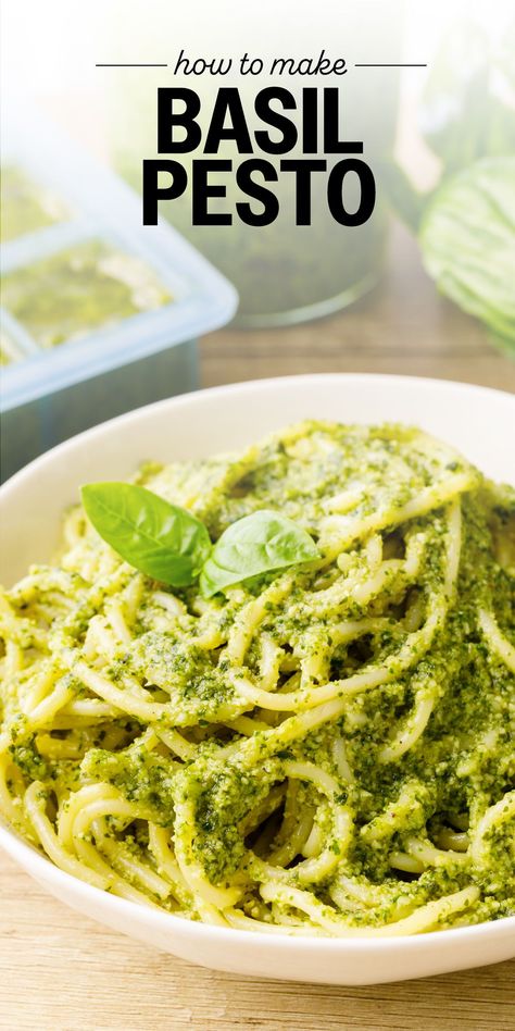 This basil pesto recipe not only tastes delicious, but it's also incredibly convenient to use in a variety of dishes like pasta, grilled veggies, and more. Best Pesto Recipe, Italian Dishes Recipes, Basil Pesto Recipe, Pesto Sauce For Pasta, Cantaloupe Recipes, Basil Pesto Pasta, Basil Pesto Recipes, Pesto Pasta Recipes, Basil Recipes