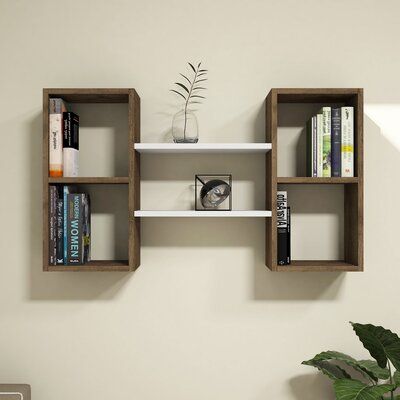 Ebern Designs Eligah Wall Shelf | Wayfair.co.uk Unique Wall Shelves, Walnut Wall, Modern Wall Shelf, Home Decor Shelves, Wooden Floating Shelves, Wall Shelf Decor, Regal Design, Desain Furnitur Modern, Wall Shelves Design